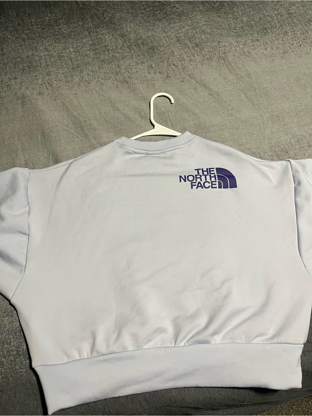 The North Face Light Lavender Crewneck Sweatshirt with Purple Logo